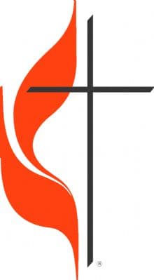 United Methodist cross and flame emblem